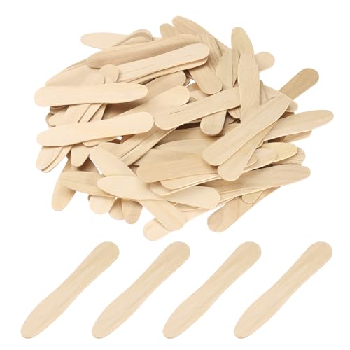 sourcing map 100PCS Wooden Ice Cream Spoons, 75MM Wooden Spoons Disposable Mini Bulk