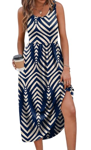 WIHOLL Summer Dresses for Women Flowy Casual Midi Dress Beach Vacation Sundresses with Pockets - Image 3