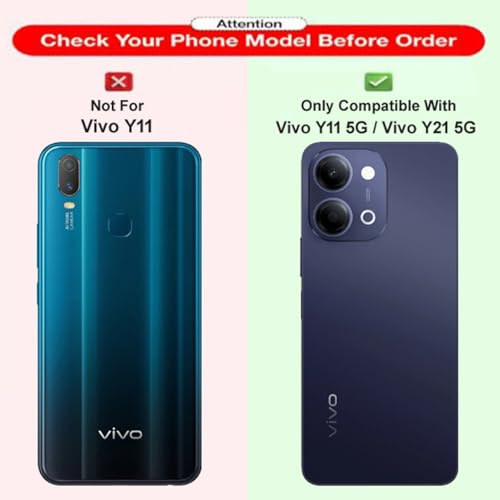 Image of Flip Cover Compatible for Vivo Y11 5G Flip & Wallet Card Slot Magnetic Artificial Leather Cases Cover Attractiv Brown