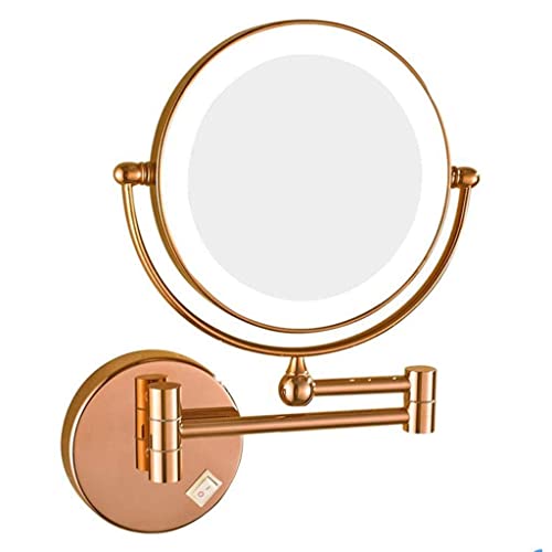 Miroir grossissant LED télescopique avec double face lumineuse