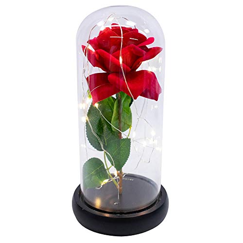 Luminária A Bela E A Fera A Rosa Encantada 22cm