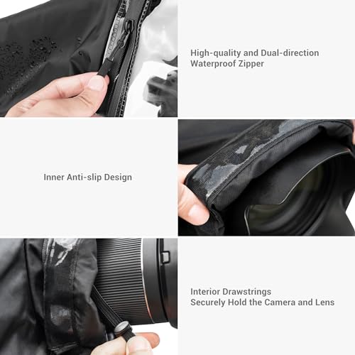 Image of Mirrorless Camera Rain Cover with Openable Viewing Window & Strap Mountable Design Waterproof Camera Rain Coat for Sony A7RVI A7R VI V A7IV Canon EOS R6M2 R5M2 R8 R7 Rp for Nikon Z6III II Z7II Z8 Z50