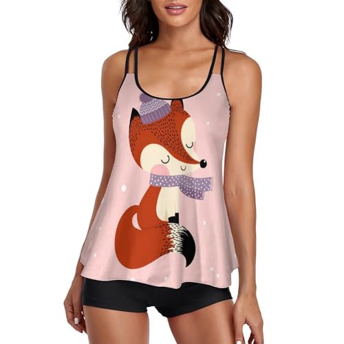 Bikini tankini femme anti-frottement avec short de garçon et sa robe de plage