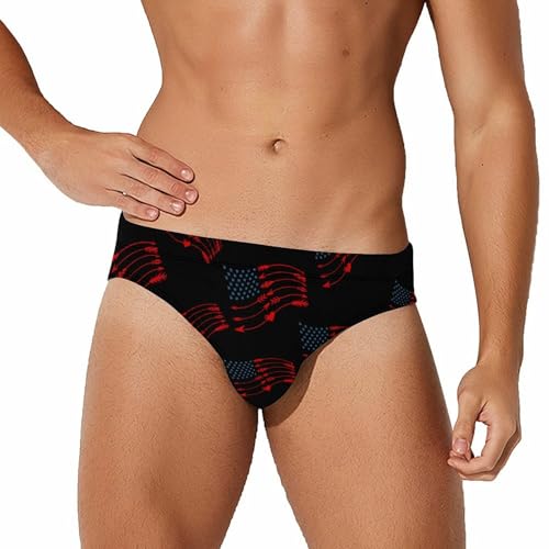 Arrow U.S.A. Flag Mens Swim Briefs Bikini Sexy Low Rise Trunks Swimsuit Bathing Suit Beach
