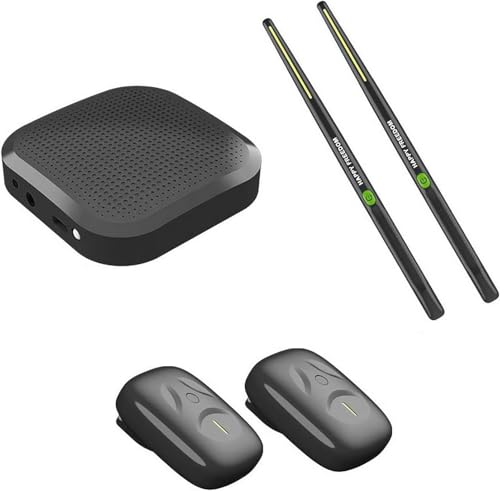 MUMQAQ Juego de baquetas de aire, juego de batería electrónica virtual, baquetas eléctricas, tambor de aire con baquetas, pedales, Bluetooth y 8 sonidos, batería eléctrica de mesa para principiantes y