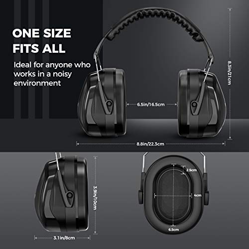 Mpow 035 Noise Reduction Safety Ear Muffs, Shooters Hearing Protection Ear Muffs, Adjustable Shooting Ear Muffs, NRR 28dB Ear Defenders for Shooting Hunting Season, with a Carrying Bag- Black