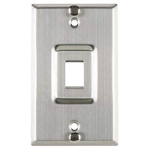 Hellermann Tyton FPSINGLE-WPSS Flush Mount Phone Faceplate 1 Port, Stainless Steel