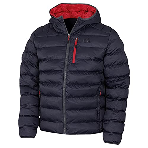 Calvin Klein Hombre San Gabriel Tejido Jacquard Acolchado - Armada/Rojo - M