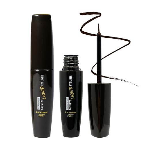 Jigott Delineador Líquido Negro Marrón Waterproof 2 pack