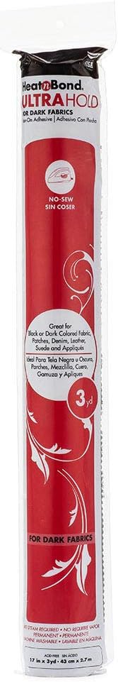 HeatnBond UltraHold Iron-On Adhesive Value Pack, 17 Inches x 3 Yards, Black