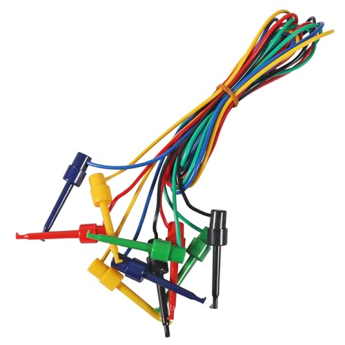 Image of 5pcs Silicone Test Leads 5PCS Test Hook to Test Hook Test Cables Wires Dual IC Test Hooks Clips for Electronic Testing (Test Hook to Test Hook)