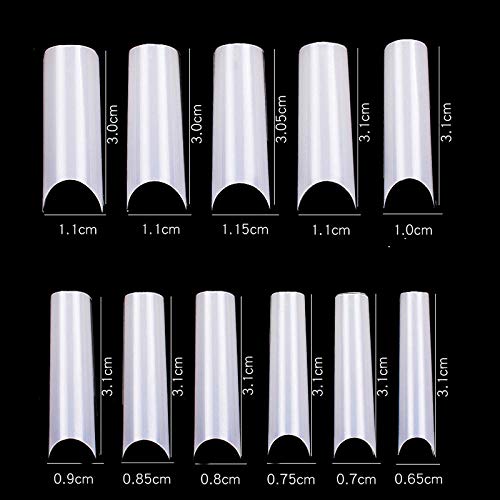 Nail Tips For Acrylic Nails 500Pcs Extra Long Straight Square Tips C Curve Half Cover False Nails French Acrylic Salon Art Gel Uv Fake Tip-Nature