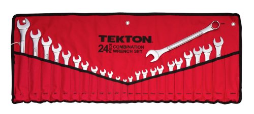 TEKTON 1916 Combination Wrench Set, Inch/Metric, 1/4-Inch - 1-Inch, 8 mm - 24 mm, 24-Piece [Older Model]