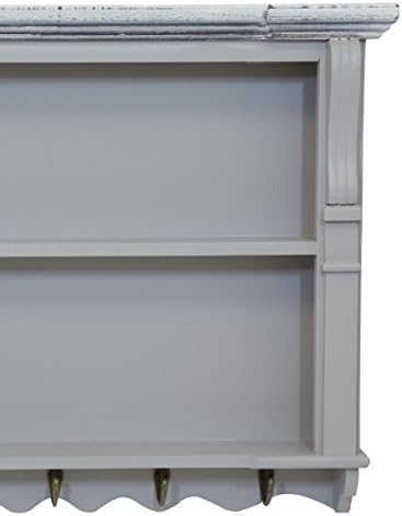Charles Bentley Grey Loxley Kitchen Wall Shelving Display Unit Dresser Top