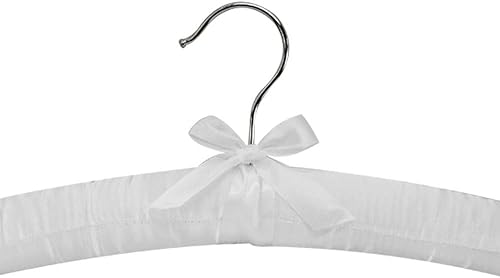 Miniatura 2 de DBM IMPORTS - 6 perchas suaves acolchadas de satén blancas de 15.0in de largo para vestido de novia