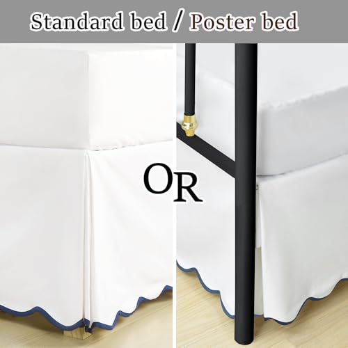 HIG King Bed Skirt - Easy Fit Scallop Edge Pleated Bedskirts with Spilt Coner, 18 Inch Drop Anti-Slip Dust Ruffle, Thick Fabric for Enhanced Privacy, Pre-Washed for Long-Lasting Use, Machine Washable by HIG - Image 4