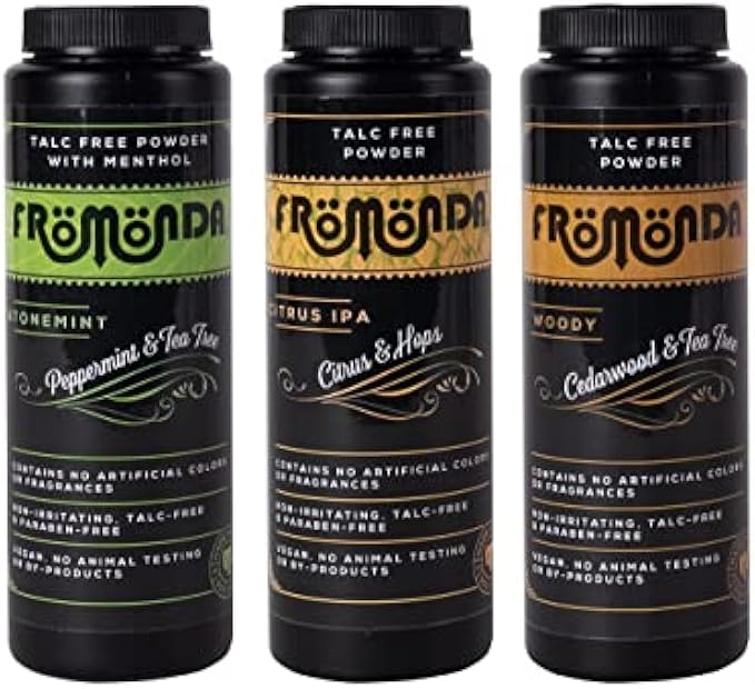 Fromonda (Multi-Scent) Body Powder (5 oz. 3-Pack) Unisex, Talc-Free, Anti-Chafing, Sweat Defense with Essential Oils