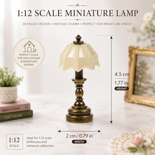 Lampe maison de poupée 1:12 LOGOFUN meuble miniature pour vitrine vide - 2