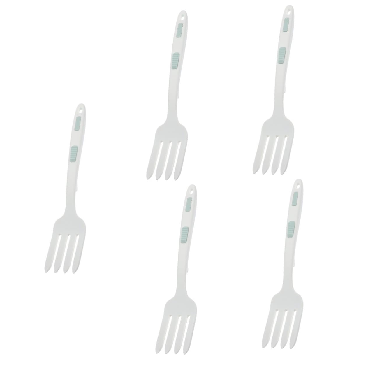 Ciieeo 5 Pièces Fourchette de Cuisine Silicone Flexible Antiadhésive Ustensile Pratique pour Pâtes et Salades Outil de Cuisine Réutilisable Pure