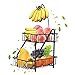 Frutero de 2 pisos con soporte para plátanos, color negro