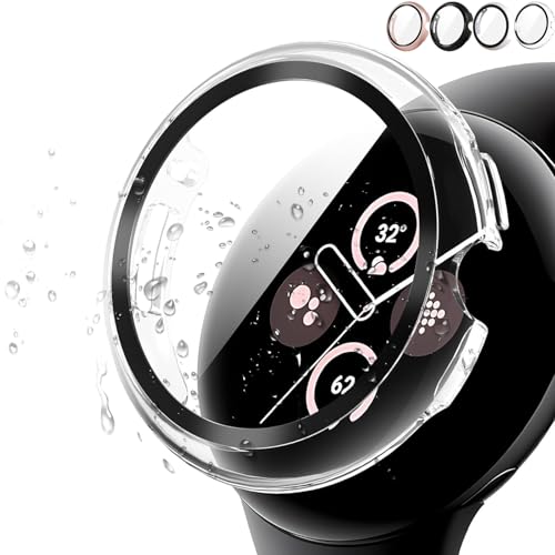 AIYYXX Pixel Watch �P�[�X/�J�o�[ Google Pixel Watch 2/1 �ی�P�[�X �ی� �K���X�t�B���� ��̌^ PC+TPE�ގ� ��d�\�� �ȈՒ��E �V���v�� �y�� ���菝 �h�~ �w��h�~ �����ߗ� �s�N�Z���E�H�b�`2 �J�o�[