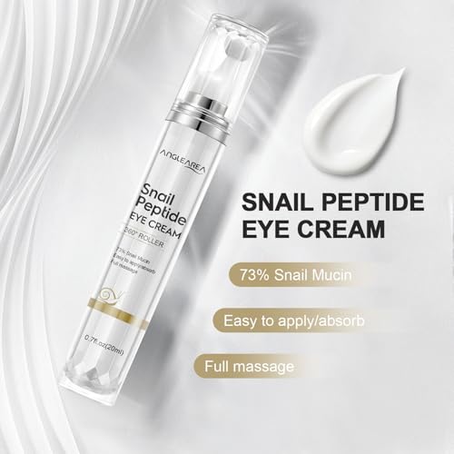 Under Eye Cream for Dark Circles And Puffy Eyes, Snail Peptide Energetic Eye Roll-On 360° Massage, Dark Circle Eye cream, Snail Eye Cream Anti Aging & Wrinkle, Eye Serum Hydrating, Firming, Smooth - Image 3