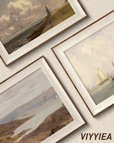 VIYYIEA Vintage Landscape Framed Wall Art 2 Set, Nature Wilderness Scenery Paintings Decor Aesthetic, 10x12 Inch Canvas Print Artwork Home Decor, Retro Farmhouse Wall Pictures for Bedroom Living Room — view 6