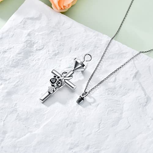 Flpruy Pet Cremation Jewelry For Pet Ashes Animal Paw Print Keepsake Memorial Cross Ashes Necklaces For Dog Cat Pet Forever In My Heart #TOP3
