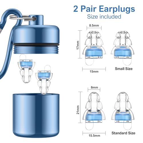 Image of YomauiYee High Fidelity Concert Earplugs for Concerts Musicians, Music Festivals, Earplugs for Noise Reduction, 24db 2 Pairs