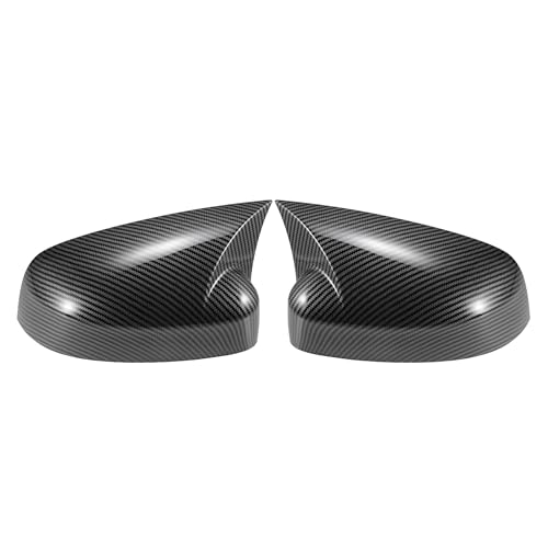 X AUTOHAUX 1 Pair Car Rear View Driver Passenger Side Mirror Cover Cap Overlay Black Carbon Fiber Pattern for Ford Focus RS ST MK3 2012-2017 Mirror Guard Covers Exterior Decoration Trims