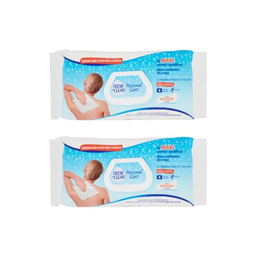 Fresh & Clean Personal Care Salviette Maxi Umidificate per Igiene Quotidiana del Corpo, Confezione da 40 pezzi (2 Confezioni)