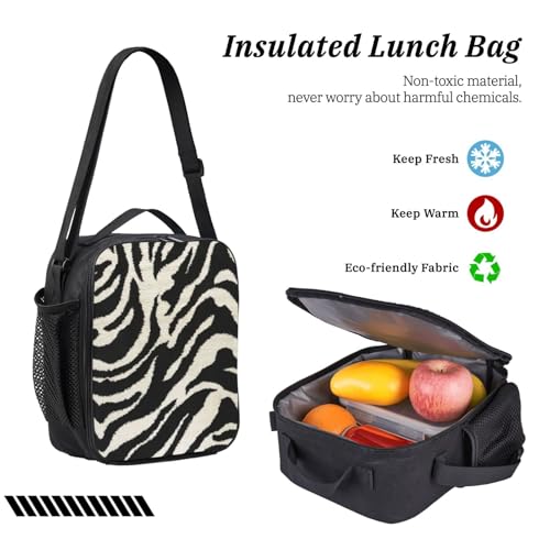 Mochila escolar de cebra EdWal de 3 piezas para organizar libros almuerzo y estuche 6