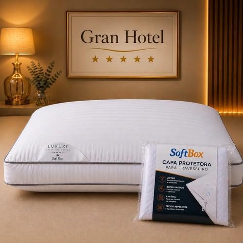Travesseiro Gran Hotel 5 Estrelas Toque de Pluma 50x70 cm + Capa