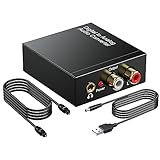 Digital-Analog-Audiokonverter: Konvertiert koaxiale oder toslink-digitale PCM-Audiosignale gleichzeitig in analoge L / R-Cinch- und 3,5-mm-Klinken-Audio (kann nicht umgekehrt werden)