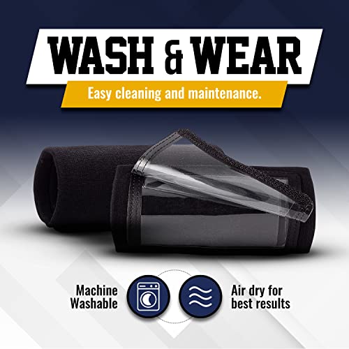 gsm brands quarterback qb play wristband - youth size - pro football armband playbook - 10 pack black