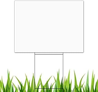100 Pack of Blank Yard Signs - Made with Tear-Proof 18x24 Inch Coroplast - Heavy Duty H-Stakes Included - Great for Promoting Your Business, Open House, for Rent, Garage Sale, Elections, & Birthdays!