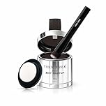 THICK FIBER Root Touch Up & Hairline Powder with Brush (LARGE 10g) – Covers Grey Roots, Thinning Hair & Bald Spots – Sweat & Water Resistant Hair Concealer for Women & Men (Dark Brown)