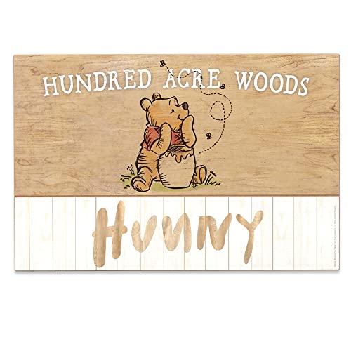 Image of Open Road Brands Disney Winnie the Pooh Hunny Wall Decor - Vintage Hundred Acre Woods Wall Art for Home Decorating