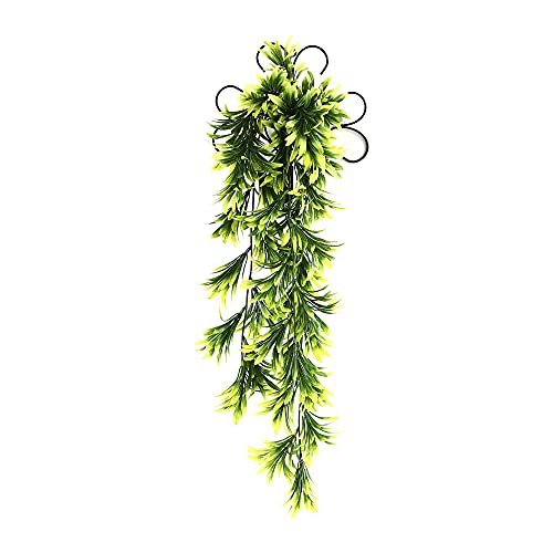 Image of Foliyaj Artificial Green Leaf Vine with Metal Wall Stand | Decoration Items for Living Room | Creeper for Wall Decor (Length 70 cm + 1 Metal Wall Stand)