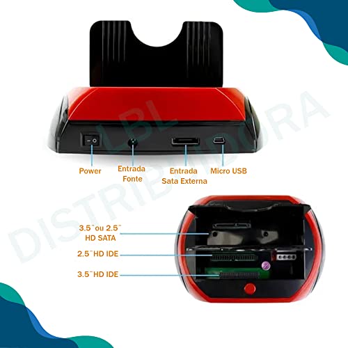 Leitor Usb Hd Externo Sata Ssd Ide Sd Gaveta - Bm753