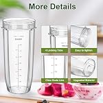 32OZ Replacement Parts For Ninja,2Pack Fit For Nutri Ninja Replacement Cups with Sip & Seal Lids,950ML(32oz) Measuring Scale Cup Mug, FIT for Nutri Ninja Auto IQ Series Blenders
