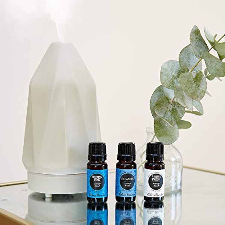 Edens Garden Tan Diamond Essential Oil Diffuser Ultrasonic Stone Aromatherapy Diffuser with Cool Mist, Auto Shut-Off & LED Light Stylish Humidifier for Large Rooms, Home & Office - Tan, 90 ml