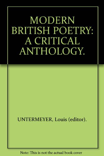 Modern British Poetry: A Critical Anthology. Re... B000K6MIGS Book Cover
