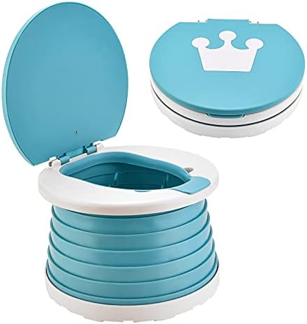 Portable Potty for Toddler Travel, INSOUR Baby Potty Training Toilet, Kid Toilet with 15pcs Cleaning Bags, Emergency Travel Potty for Car, Camping, Outdoor and Indoor