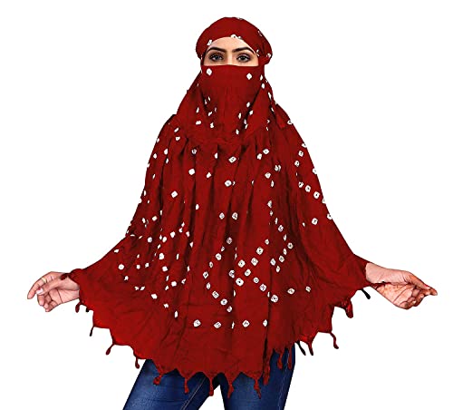 Image of Cotton Long Scarf Cum Mask Scarves Usable for Vehicle Driver | White Printed Design Fabric | Universal Size | Soft & Breathable Sun Protection | For Girl & Women
