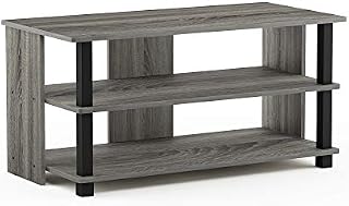Furinno Sully 3-Tier Stand for TV up to 40, French Oak Grey/Black