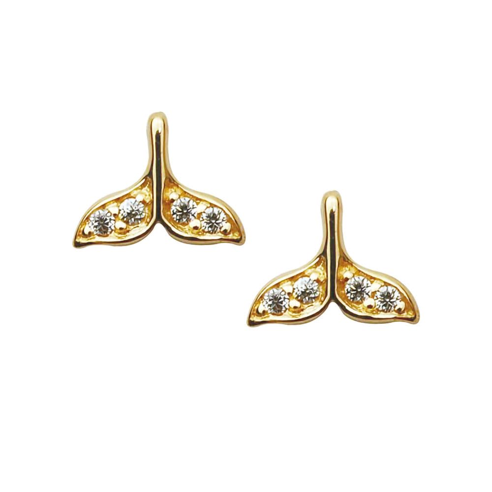 Shejuety exquisite whale tail earrings inlaid with cubic zirconia are designed for women as fashionable jewelry gifts for Mother's Day Thanksgiving
