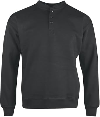Arborwear Mens Double Thick Crew Sweatshirt - Pre-Washed Cotton Fleece, Snap Neck Closures and Side Pockets
