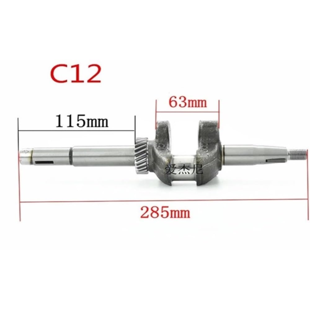 Cigüeñal C12 / C14 Apto for GXV160 / GX 160 5.5HP HRJ216 Motor cortacésped cigüeñal reemplazo del Eje Principal