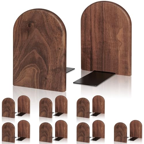 Image of Book Ends,8 Pack Large Bookends Wood Book Ends Universal Economy Bookend (8, Large)